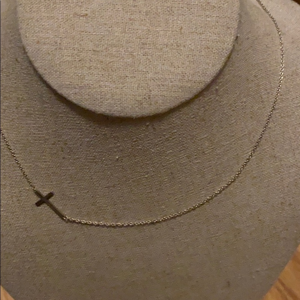 Stella & Dot silver interlock cross necklace